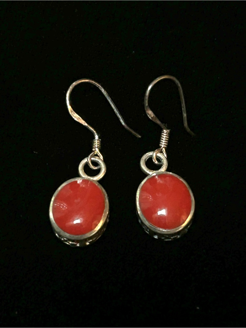 Silpada Sterling Silver Red Stone Drop Earrings